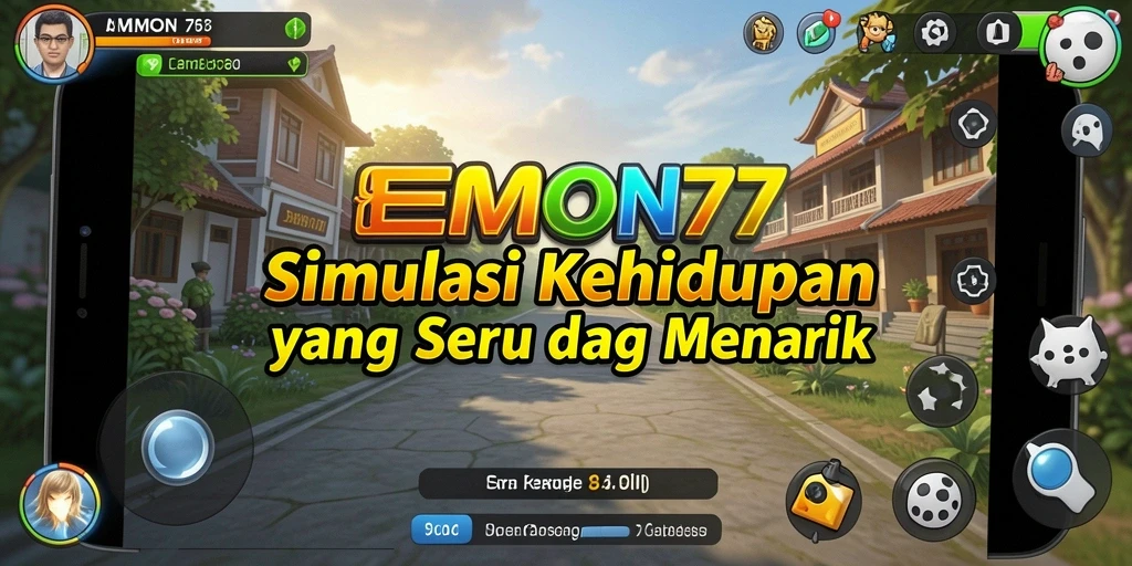 Screenshot gameplay menunjukkan interaksi seru dalam EMON77.