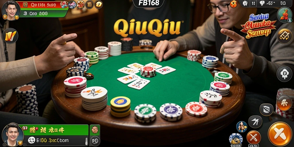 Tampilan gameplay seru dari FB168 yang menampilkan permainan QiuQiu.