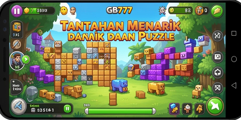 Screenshot menunjukkan gameplay seru dengan puzzle menantang.