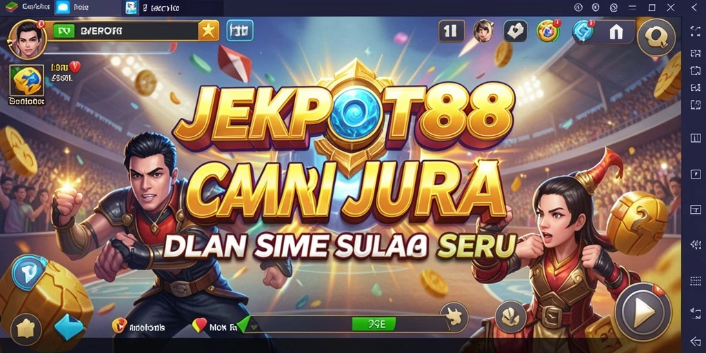 Screenshot utama JEKPOT88 menampilkan gameplay seru dalam simulasi ini.