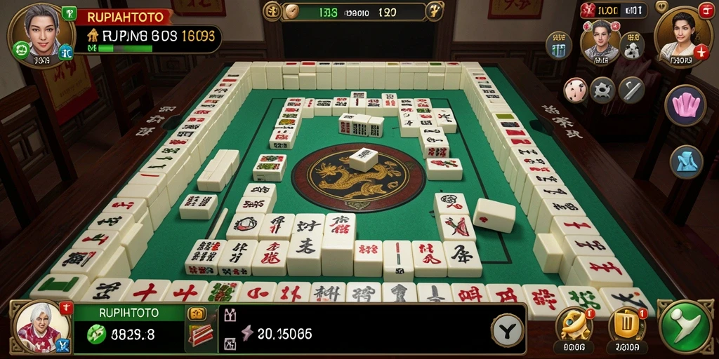 Tampilan gameplay seru dalam permainan Mahjong RUPIAHTOTO.