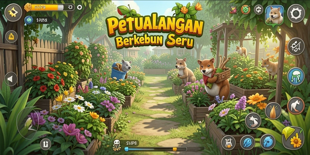 Gameplay seru berkebun di SVIP8 dengan beragam tanaman.