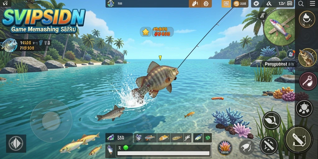Tampilan menarik dari gameplay SVIPSIDN dengan suasana memancing yang menyejukkan.